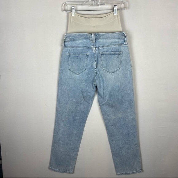 Blanqi Belly Support Panel Straight Leg Light Wash Jeans Maternity Size 2‎ - Picture 2 of 6